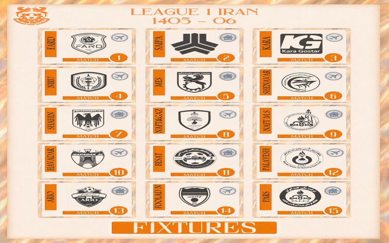 ترتیب برنامه بازی های مس کرمان در لیگ یک فصل پیش رو